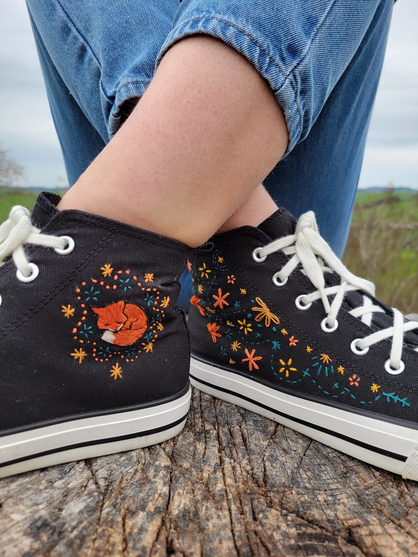 Baskets brodées — automne