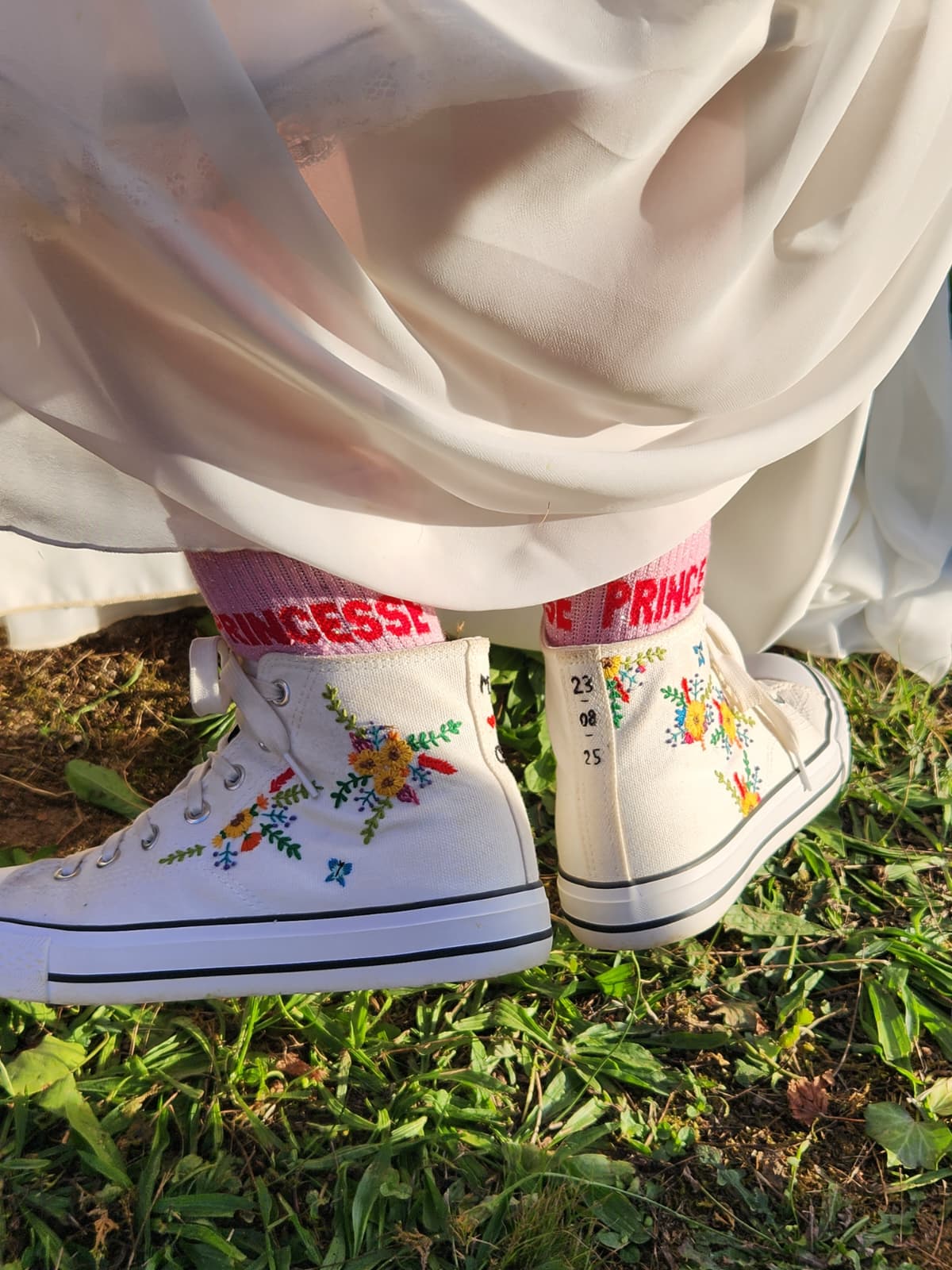 Baskets brodées — mariage
