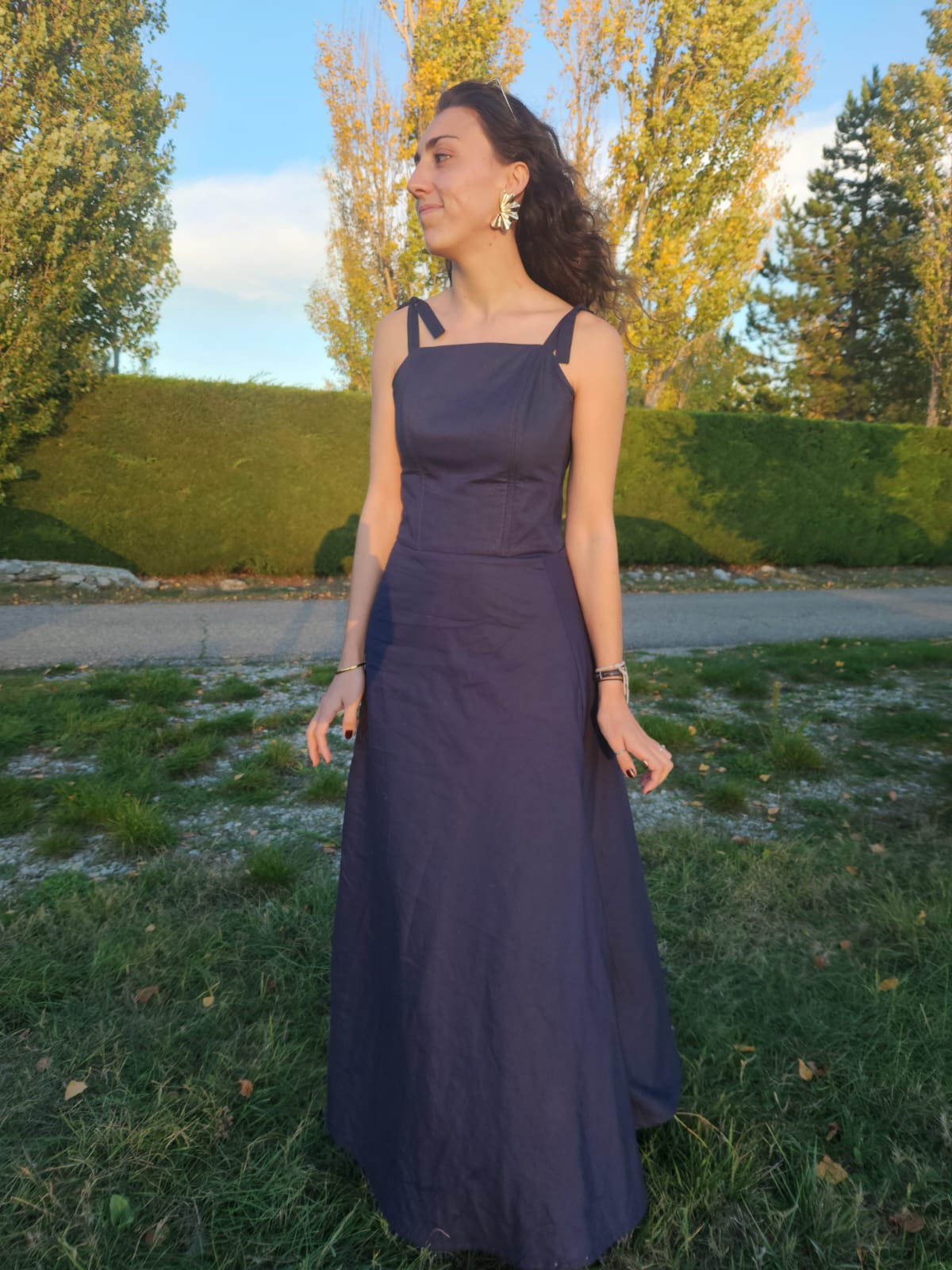 Robe longue bleue