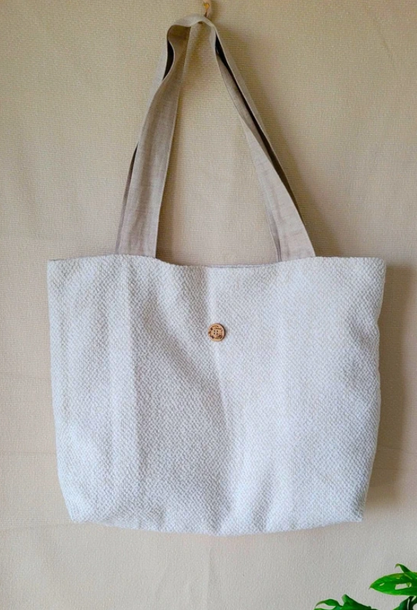 Sac Monique — Chute de tissu d'ameublement blanc - polyester