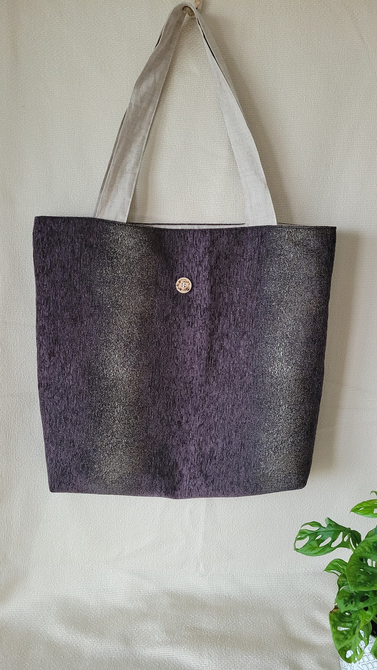 Sac Monique — Chute de tissu d'ameublement violet texturé - polyester